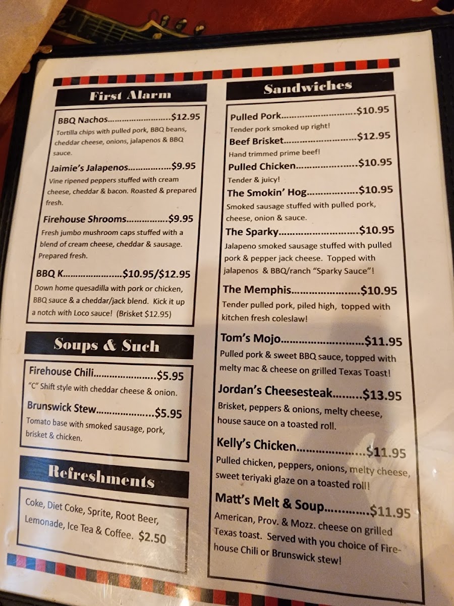 Menu - Firehouse Bbq And Blues photo 5